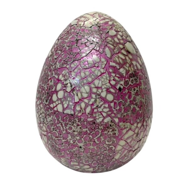 Handcrafted Mosaic Ceramic Egg Decor from Vietnam Green or Purple Decorative Art - Picture 7 of 7